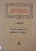 O równaniach różniczkowych