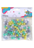 Pompony poliestrowe 10mm mix 120szt