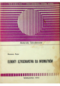 Elementy Językoznawstwa dla Informatyków