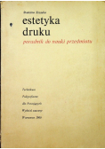 Estetyka druku poradnik do nauki przedmiotu