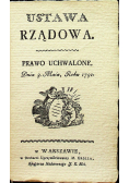 Ustawa Rządowa Prawo uchwalone dnia 3 maia 1791r reprint z 1791 r