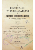 O postępowaniu w doskonałości i cnotach chrześcijańskich, część II, 1862 r.