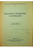 Najstarsze świadectwa o słowianach 1947 r