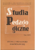 Studia pedagogiczne Tom XXVI