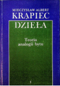 Dzieła Teoria analogii bytu Tom I