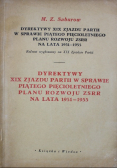 Dyrektywy XIX zjazdu partii w sprawie piątego pięcioletniego planu rozwoju ZSRR na lata 1951-1955