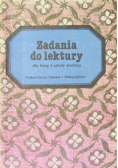Zadania do lektury dla klas I szkoły średniej