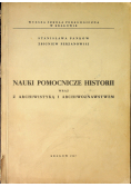 Nauki pomocnicze historii wraz z archiwistyką i archiwoznawstwem