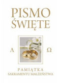 Pismo Święte Starego i Nowego Testamentu Białe Pamiątka Sakramentu Małżeństwa