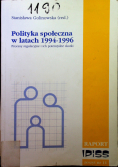 Polityka społeczna w latach 1994-1996, zeszyt nr 11