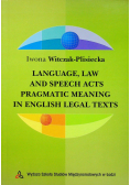 Language law and speech acts pragmatic meaning in english legal texts