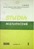 Studia historyczne XXXI