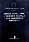 Regions regionalismes et conscience regionale face a l integration europeenne