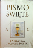 Pismo Święte Starego i Nowego Testamentu Białe Pamiątka I Komunia Świętej