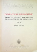 Inwentarz Rękopisów Tom XI