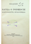 Nauka o podmiocie gospodarstwa społecznego 1912r