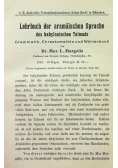 Lehrbuch der aramaischen sprache 1910r.
