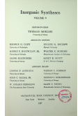Inorganic syntheses volume V