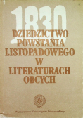 Dziedzictwo powstania listopadowego w literaturach obcych