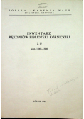 Inwentarz rękopisów biblioteki kórnickiej zeszyt IV