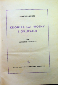 Kronika lat wojny i okupacji tom 1