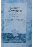 Sławiński Prace wybrane Tom III Teksty i teksty