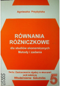 Równania Różniczkowe dla studiów ekonomicznych Metody i zadania Zeszyt 5
