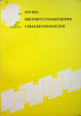 Studia historycznojęzykowe i dialektologiczne
