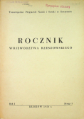 Rocznik województwa rzeszowskiego rok 1 zeszyt 1