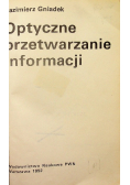 Optyczne przetwarzanie informacji