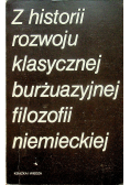 Z historii rozwoju klasycznej burżuazyjnej filozofii niemieckiej