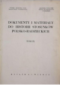 Dokumenty i materiały do historii stosunków polsko radzieckich Tom IX