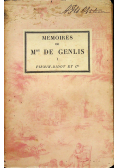 Memoires de Madame de Genlis Tome premier 1928 r