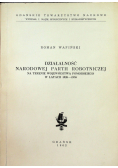 Działalność narodowej partii robotniczej na terenie województwa pomorskiego w latach 1920-1930