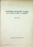 Słownik gwarowy Śląska