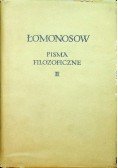 Łomonosow Pisma filozoficzne Tom II