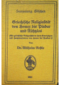 Griechische Religiosität von Homer bis Pindar und Aschnalos 1930 r.