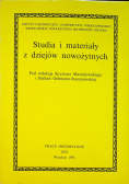 Studia i materiały z dziejów nowożytnych
