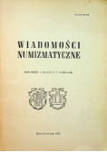 Wiadomości numizmatyczne rok XXXII zeszyt 1-2