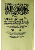 Apocalypsis to jest dziwna sprawa skrytych tajemnic Pańskich 1876r