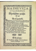 Mathevsza Cyganskiego myślistwo ptasze reprint z 1584r