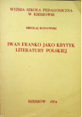 Iwan Franko jako krytyk literatury polskiej