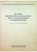 Słownik historyczno geograficzny ziemi Wyszogrodzkiej w średniowiwczu