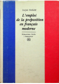 Lemploi de la preposition en francais moderne