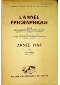 L annee epigraphique anne 1964