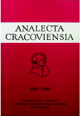 Analecta Cracoviensia 1998 1999