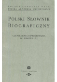 Polski Słownik Biograficzny Uzupełnienie i sprostowania do tomów I - XL