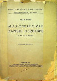 Mazowieckie zapiski herbowe 1937 r.