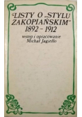 Listy o stylu zakopiańskim 1892 - 1912