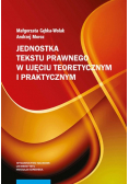 Jednostka tekstu prawnego w ujęciu teoretycznym i praktycznym